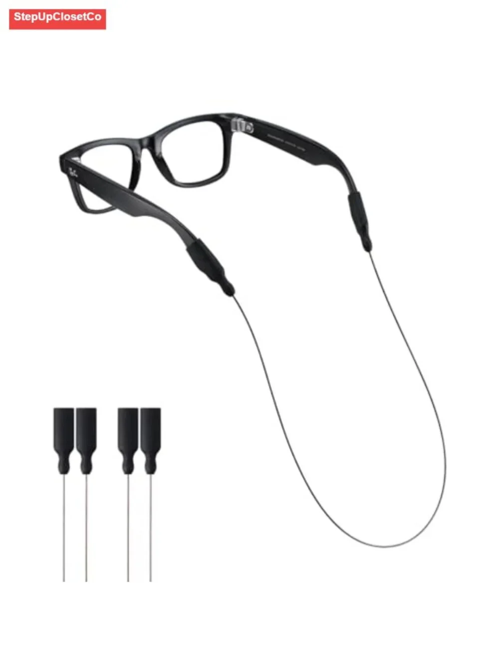 Eyeglasses Retainer Strap Silicone Steel Wire for Sports 2 Pack